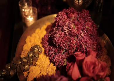 A Slow Motion Shot of an Indian Wedding Venue Decoration in India