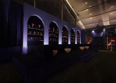 A Slow Motion Shot of an Indian Wedding Venue Decoration in India