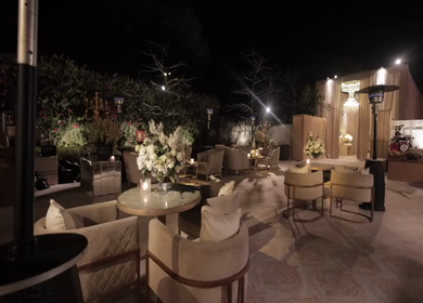 A Slow Motion Shot of an Indian Wedding Venue Decoration in India