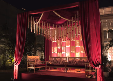 A Slow Motion Shot of an Indian Wedding Decoration in India