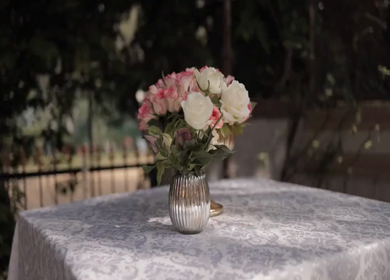 A Slow Motion Shot of an Indian Wedding Venue Decoration in India