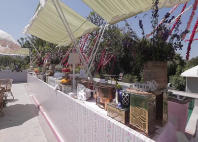 A Slow Motion Shot of an Indian Wedding Venue Decoration in India