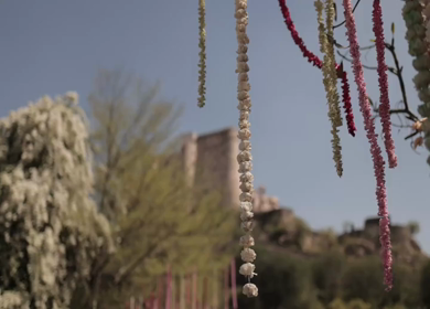 A Slow Motion Shot of an Indian Wedding Venue Decoration in India
