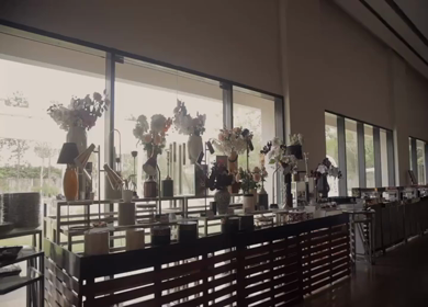 A Slow Motion Shot of an Indian Wedding Venue Decoration in India