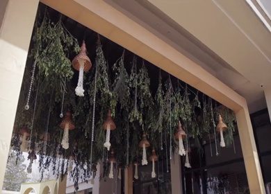 A Slow Motion Shot of an Indian Wedding Venue Decoration in India