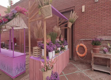 A Slow Motion Shot of an Indian Wedding Venue Decoration in India