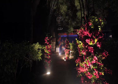 A Slow Motion Shot of an Indian Wedding Venue Decoration in India