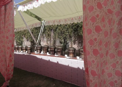A Slow Motion Shot of an Indian Wedding Venue Decoration in India