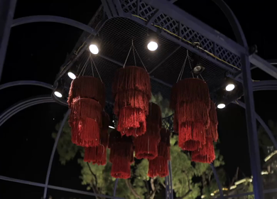 A Slow Motion Shot of an Indian Wedding Venue Decoration in India