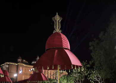 A Slow Motion Shot of an Indian Wedding Venue Decoration in India