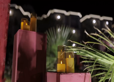 A Slow Motion Shot of an Indian Wedding Venue Decoration in India