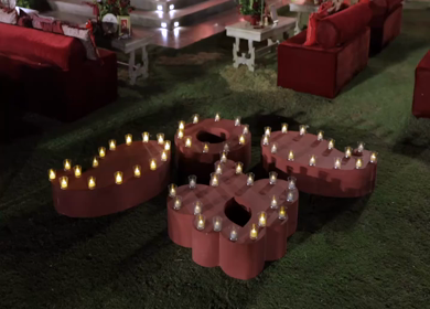 A Slow Motion Shot of an Indian Wedding Venue Decoration in India