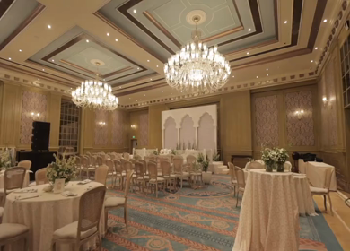 A Slow Motion Shot of an Indian Wedding Venue Decoration in India