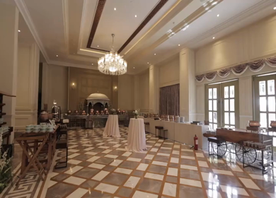 A Slow Motion Shot of an Indian Wedding Venue Decoration in India