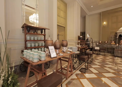 A Slow Motion Shot of an Indian Wedding Venue Decoration in India