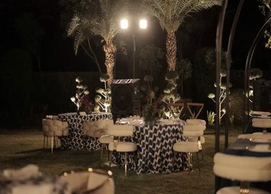 A Slow Motion Shot of an Indian Wedding Venue Decoration in India