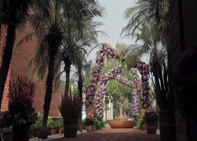 A Slow Motion Shot of an Indian Wedding Venue Decoration in India