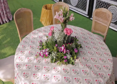 A Slow Motion Shot of an Indian Wedding Venue Decoration in India
