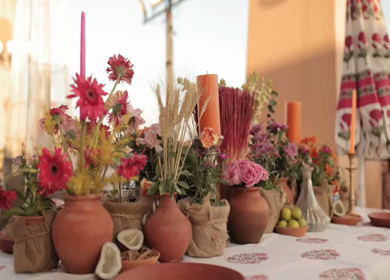 A Slow Motion Shot of an Indian Wedding Venue Decoration in India