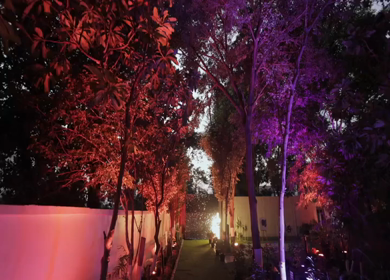 A Slow Motion Shot of an Indian Wedding Venue Decoration in India