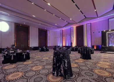 A Slow Motion Shot of an Indian Wedding Venue Decoration in India