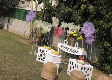 9th February, 2024 : A shot of Indian Wedding venue decorated at New Delhi, India