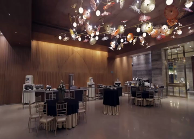 A Slow Motion Shot of an Indian Wedding Venue Decoration in India