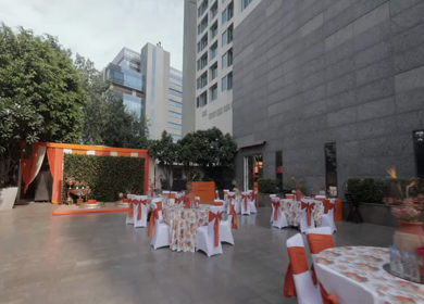 A Slow Motion Shot of an Indian Wedding Venue Decoration in India