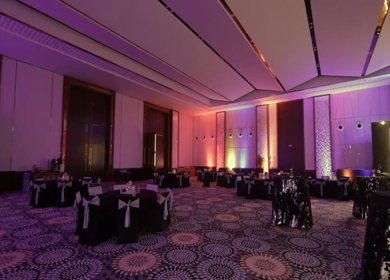 A Slow Motion Shot of an Indian Wedding Venue Decoration in India