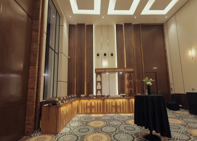 A Slow Motion Shot of an Indian Wedding Venue Decoration in India