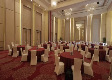 A Slow Motion Shot of an Indian Wedding Venue Decoration in India