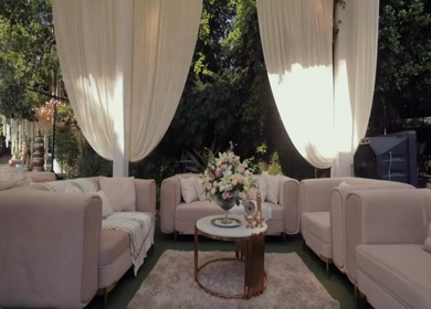 A Slow Motion Shot of an Indian Wedding Venue Decoration in India