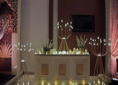 A Slow Motion Shot of an Indian Wedding Venue Decoration in India