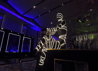 A Slow Motion Shot of an Indian Wedding Venue Decoration in India