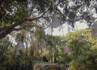 A Slow Motion Shot of an Indian Wedding Venue Decoration in India