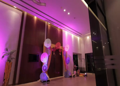 A Slow Motion Shot of an Indian Wedding Venue Decoration in India