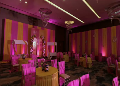 A Slow Motion Shot of an Indian Wedding Venue Decoration in India