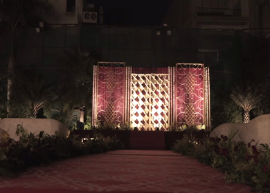 9th February, 2024 : A shot of Indian Wedding venue decorated at New Delhi, India
