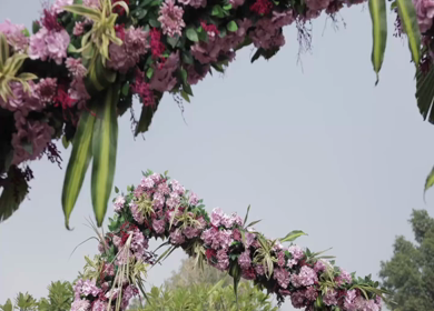 A Slow Motion Shot of an Indian Wedding Venue Decoration in India