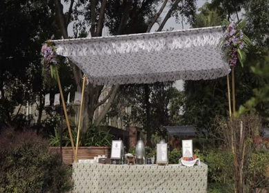 A Slow Motion Shot of an Indian Wedding Venue Decoration in India
