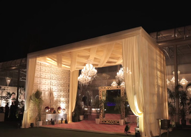 9th February, 2024 : A shot of Indian Wedding venue decorated at New Delhi, India