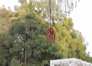 A Slow Motion Shot of an Indian Wedding Venue Decoration in India