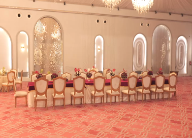 9th February, 2024 : A shot of Indian Wedding venue decorated at New Delhi, India