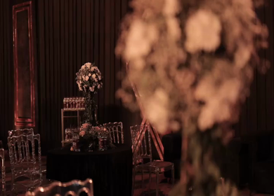 A Slow Motion Shot of an Indian Wedding Venue Decoration in India