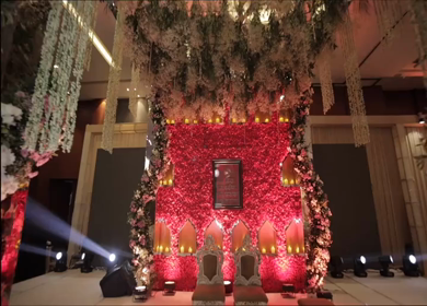 A Slow Motion Shot of an Indian Wedding Venue Decoration in India