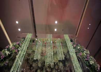 A Slow Motion Shot of an Indian Wedding Venue Decoration in India