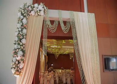 A Slow Motion Shot of an Indian Wedding Venue Decoration in India