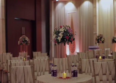 A Slow Motion Shot of an Indian Wedding Venue Decoration in India