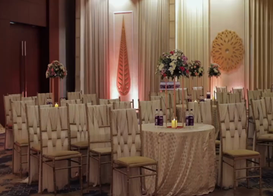 A Slow Motion Shot of an Indian Wedding Venue Decoration in India