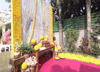 9th February, 2024 : A shot of Indian Wedding venue decorated at New Delhi, India